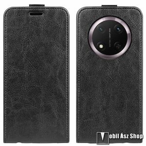 Honor Magic7 Lite, X9c, X60 Pro, Telefontok, Lefelé nyíló flip, Mágneses záródás, Kártyatartó, PU bőr, Szilikon belő, TPU, Fekete kép