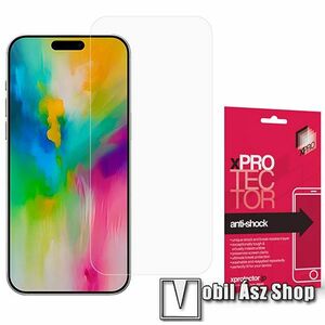 Apple iPhone 16 Pro Max, Xpro Anti Shock Flexible rugalmas előlap védő karcálló edzett üveg, 9H, A képernyő sík részét védi, Átlátszó kép