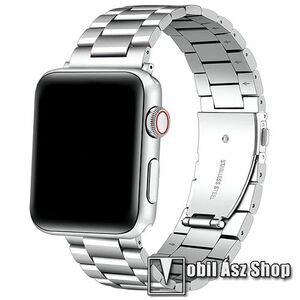 Apple Watch Series 1, 2, 3 42mm, 4, 5, 6, SE 44mm, 7, 8, 9 45mm, 10 46mm, Ultra Xpro Okosóra szíj, Rozsdamentes acél, Csatos, Ezüst kép