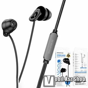 BOROFONE BM91 REFINED Univerzális Type-C sztereó fülhallgató, Headset, Type-C csatlakozás, Mikrofon, Felvevő gomb, 1.2m hosszú kábel, Fekete kép