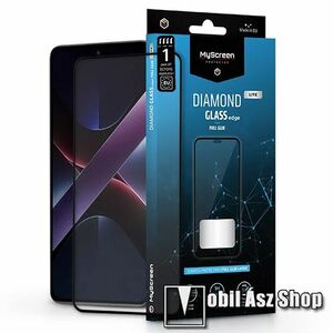 Xiaomi Poco X7 Pro 5G, Redmi Turbo 4 5G, Myscreen Diamond Glass Lite Edge előlap védő karcálló edzett üveg, 9H, 0.33 mm, A teljes felületén tapad, A teljes kijelzőt védi, Fekete kép