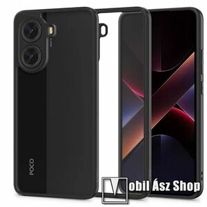Xiaomi Poco X7 Pro 5G, Tech Protect Magmat mobiltok, Műanyag, Szilikon keret, Fekete, Áttetsző kép