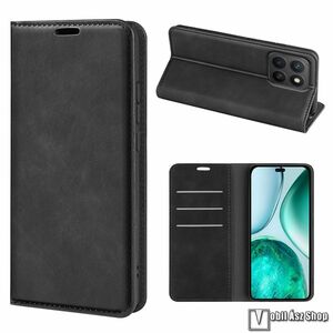 Honor X8c 4G, Slim Wallet telefontok, Notesz, Asztali tartó, Oldalra nyíló, Mágneses, Bankkártyatartó, PU bőr, TPU belső, Fekete kép
