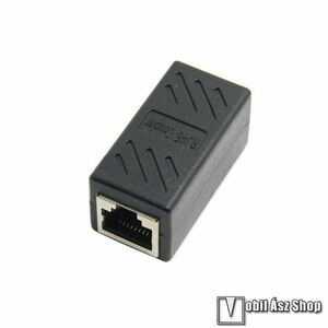 UNIVERZÁLIS kábel hosszabbító RJ45 toldó adapter, 1db, CAT6 és CAT5e kompatibilis, Fekete kép