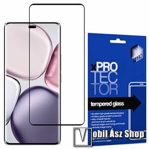 Honor Magic7 Lite 5G, X9c 5G, X60 Pro 5G, Xpro előlap védő karcálló edzett üveg, 9H, 0.33mm, A teljes felületén tapad, A teljes kijelzőt védi, Fekete kép