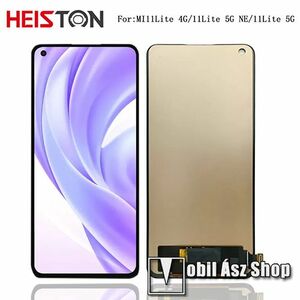 Heiston FHD kijelző kerettel Xiaomi Mi 11 Lite 4G, 5G, 5G NE készülékhez, Beépítése szakértelmet igényel, Fekete kép