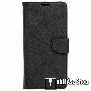 Samsung Galaxy A36 5G, PJ Wallet Telefontok, Notesz, Asztali tartó, Oldalra nyíló, Mágneses, Bankkártyatartó, Szilikon belső, Fekete kép