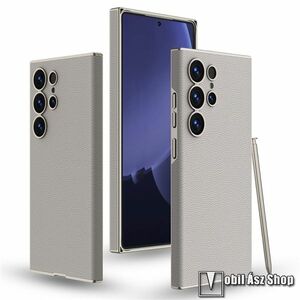 Samsung Galaxy S25 Ultra, GKK Telefontok, Műanyag hátlap, PU bőr borítás, Kameravédelem, Szürke kép