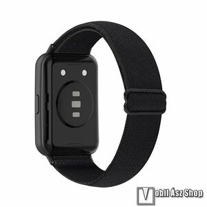 HUAWEI Watch Fit 2 Classic Edition, Fit 2 Active Edition, Okosóra szíj, Légáteresztő szövet, Sztreccses, 140-220mm csuklóra, Fekete kép