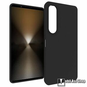 Sony Xperia 1 VII, Telefontok, Szilikon, Matt, Fekete kép