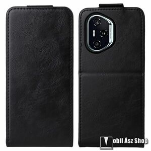 Honor 400, Telefontok, Lefelé nyíló flip, PU bőr, Mágneses zárófül, Bankkártyatartó, Kitámasztható, Fekete kép