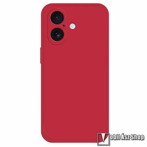 Apple iPhone 16 Plus, Telefontok, Szilikon, Mikroszálas szövet karcolásmentesítő belső, Kamerasziget védelem, Piros kép