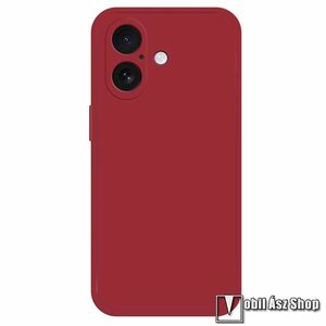 Apple iPhone 16 Plus, Telefontok, Szilikon, Mikroszálas szövet karcolásmentesítő belső, Kamerasziget védelem, Bordó kép