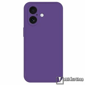 Apple iPhone 16 Plus, Telefontok, Szilikon, Mikroszálas szövet karcolásmentesítő belső, Kamerasziget védelem, Sötétlila kép