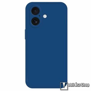 Apple iPhone 16 Plus, Telefontok, Szilikon, Mikroszálas szövet karcolásmentesítő belső, Kamerasziget védelem, Sötétkék kép