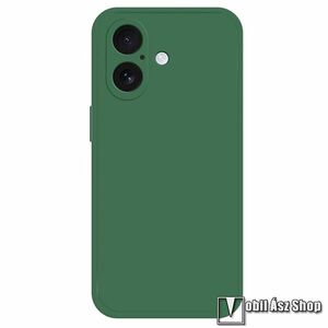 Apple iPhone 16 Plus, Telefontok, Szilikon, Mikroszálas szövet karcolásmentesítő belső, Kamerasziget védelem, Zöld kép