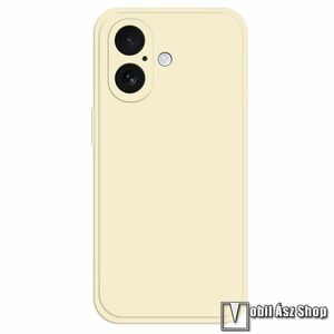 Apple iPhone 16 Plus, Telefontok, Szilikon, Mikroszálas szövet karcolásmentesítő belső, Kamerasziget védelem, Bézs kép