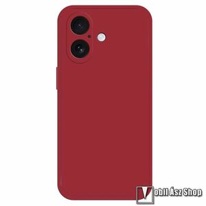 Apple iPhone 16, Telefontok, Szilikon, Mikroszálas szövet karcolásmentesítő belső, Kamerasziget védelem, Bordó kép