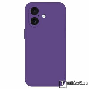 Apple iPhone 16, Telefontok, Szilikon, Mikroszálas szövet karcolásmentesítő belső, Kamerasziget védelem, Sötétlila kép