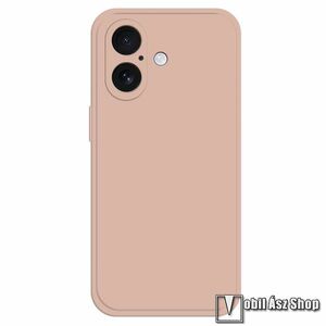 Apple iPhone 16, Telefontok, Szilikon, Mikroszálas szövet karcolásmentesítő belső, Kamerasziget védelem, Rózsaszín kép