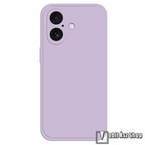 Apple iPhone 16, Telefontok, Szilikon, Mikroszálas szövet karcolásmentesítő belső, Kamerasziget védelem, Világoslila kép