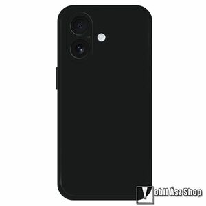 Apple iPhone 16, Telefontok, Szilikon, Mikroszálas szövet karcolásmentesítő belső, Kamerasziget védelem, Fekete kép