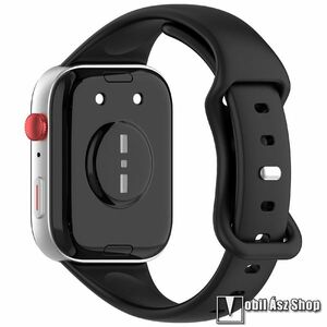 Huawei Watch Fit 4, Fit 4 Pro, Fit 3, Okosóra szíj, Szilikon, Gyorscsat, 120+95mm hosszú, Fekete kép
