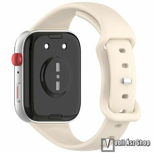 Huawei Watch Fit 4, Fit 4 Pro, Fit 3, Okosóra szíj, Szilikon, Gyorscsat, 120+95mm hosszú, Bézs kép