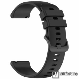 Okosóra szíj, Szilikon, Csat, Fekete, 20mm széles, 121+92mm hosszú, Samsung Galaxy Watch7 40mm, 44mm, Watch FE, Watch6 Classic 47mm, 43mm, Watch6 44mm, 40mm, Watch5 Pro, Watch5 40mm, 44mm, Huawei Watch Fit 3 kép