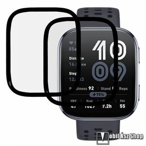 Xiaomi Amazfit Bip 6, Okosóra Flexible Nano Glass rugalmas edzett üveg, Üvegfólia, 2db, 3D Curved, PMMA, 9H, A teljes kijelzőt védi, Fekete kép