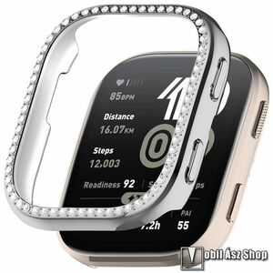 Xiaomi Amazfit Bip 6, Okosóra műanyag védőtok, Keret, Bumper, Strasszkővel díszített, Ezüst kép