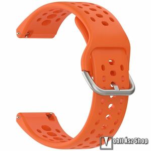 Okosóra szíj, Szilikon, Légáteresztő, Csat, Narancs, 22mm széles, 92+117mm hosszú, Xiaomi Amazfit Bip 6, GTR 4 46mm, Zepp Z, Watch S1 Pro, Garmin Forerunner 255 (46mm), Forerunner 265, Venu 3 45mm, Huawei Watch Ultimate kép