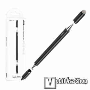 Hoco 3 in 1 érintőképernyő ceruza, Kapacitív kijelzőhöz, Érintőpárnával és érintőtányérral is, Golyóstoll, KÉZÍRÁSRA, RAJZOLÁSRA ALKALMAS, Fekete kép