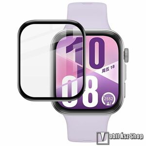 Huawei Watch Fit 4, Imak Anti-Scratch Bubble-Free HD PMMA flexibilis okosóra üvegfólia, A teljes kijelzőt védi, Fekete kép