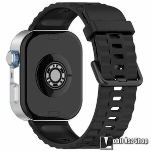 Huawei Watch Fit 4, Fit 4 Pro, Fit 3, Okosóra szíj, Szilikon, Csat, 90+127mm hosszú, Fekete kép