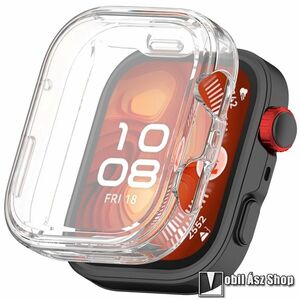 Huawei Watch Fit 4 Pro, Okosóra szilikon védőtok, Keret, Szilikon előlapvédő is, Átlátszó kép
