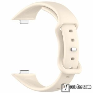 Huawei Watch Fit 4, Fit 4 Pro, Fit 3, Okosóra szíj, Szilikon, Gyorscsat, 98+125mm hosszú, Bézs kép