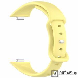 Huawei Watch Fit 4, Fit 4 Pro, Fit 3, Okosóra szíj, Szilikon, Gyorscsat, 98+125mm hosszú, Sárga kép