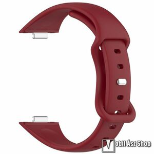 Huawei Watch Fit 4, Fit 4 Pro, Fit 3, Okosóra szíj, Szilikon, Gyorscsat, 98+125mm hosszú, Bordó kép