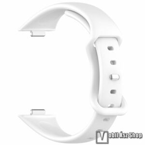 Huawei Watch Fit 4, Fit 4 Pro, Fit 3, Okosóra szíj, Szilikon, Gyorscsat, 98+125mm hosszú, Fehér kép