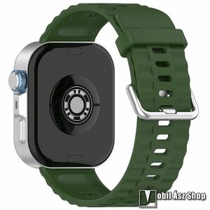 Huawei Watch Fit 4, Fit 4 Pro, Fit 3, Okosóra szíj, Szilikon, Csat, 123+85mm hosszú, Sötétzöld kép