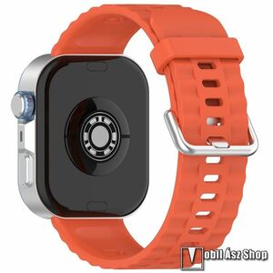Huawei Watch Fit 4, Fit 4 Pro, Fit 3, Okosóra szíj, Szilikon, Csat, 123+85mm hosszú, Narancs kép