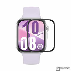 Huawei Watch Fit 4, Enkay Hat-Prince 3D PMMA flexibilis okosóra üvegfólia, 2db, A teljes képernyőt védi, Fekete kép