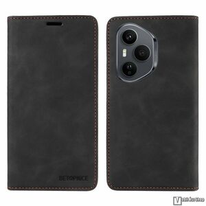 Honor 400 Pro, Telefontok, Oldalra nyíló, Rejtett mágneses záródás, Bankkártyatartó, RFID védelem, Asztali tartó, Szilikon belső, Fekete kép