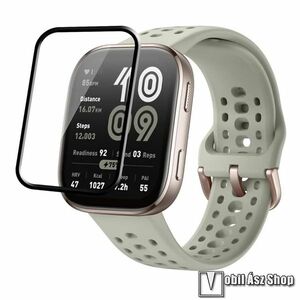 Xiaomi Amazfit Bip 6, Okosóra Flexible Nano Glass rugalmas edzett üveg, Üvegfólia, 1db, 3D Curved, PMMA, 9H, A teljes kijelzőt védi, Fekete kép