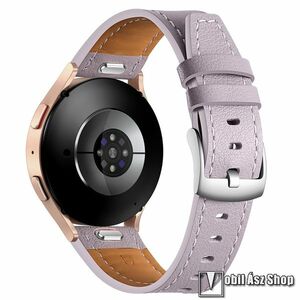 Okosóra szíj, Valódi marhabőr, Gombos teleszkóp, Csat, 20mm széles, 80+120mm hosszú, Lila kép