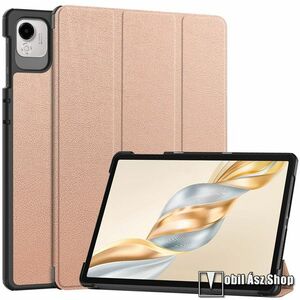 Honor Pad X9a, Tablet tok, Mappa, Oldalra nyíló, Trifold asztali tartó, Mágneses záródás, Műanyag belső, PU bőr, Rose Gold kép
