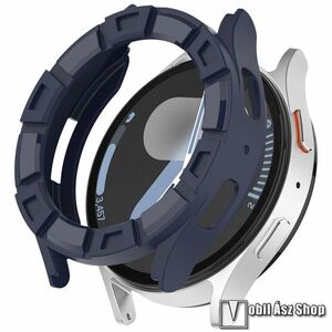 Samsung Galaxy Watch7 44mm, Okosóra szilikontok, Keret, Bumper, Ütésálló, Sötétkék kép