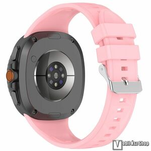 Samsung Galaxy Watch8 44mm, 40mm, Watch8 Classic, Okosóra szíj, Szilikon, Csat, 88+125mm hosszú, Rózsaszín kép