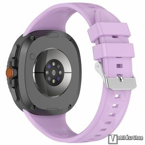 Samsung Galaxy Watch8 44mm, 40mm, Watch8 Classic, Okosóra szíj, Szilikon, Csat, 88+125mm hosszú, Világoslila kép